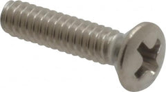 Value Collection - #4-40 UNC, 1/2" OAL Phillips Drive Machine Screw - Oval Head, Grade 18-8 Stainless Steel, Uncoated, Without Washer - Exact Tooling