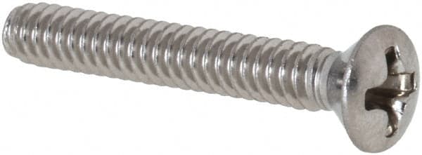 Value Collection - #4-40 UNC, 3/4" OAL Phillips Drive Machine Screw - Oval Head, Grade 18-8 Stainless Steel, Uncoated, Without Washer - Exact Tooling