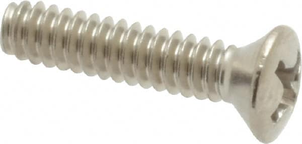 Value Collection - #6-32 UNC, 5/8" OAL Phillips Drive Machine Screw - Oval Head, Grade 18-8 Stainless Steel, Uncoated, Without Washer - Exact Tooling