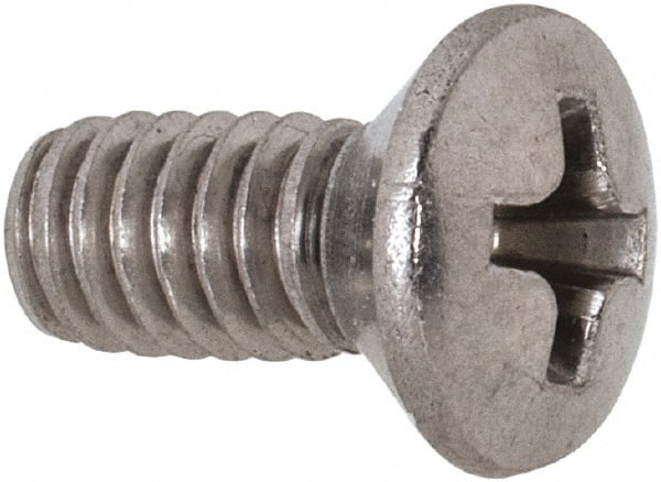 Value Collection - #8-32 UNC, 3/8" OAL Phillips Drive Machine Screw - Oval Head, Grade 18-8 Stainless Steel, Uncoated, Without Washer - Exact Tooling