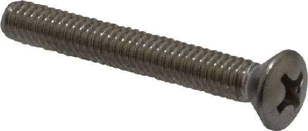 Value Collection - #8-32 UNC, 1-1/4" OAL Phillips Drive Machine Screw - Oval Head, Grade 18-8 Stainless Steel, Uncoated, Without Washer - Exact Tooling