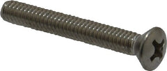 Value Collection - #8-32 UNC, 1-1/4" OAL Phillips Drive Machine Screw - Oval Head, Grade 18-8 Stainless Steel, Uncoated, Without Washer - Exact Tooling