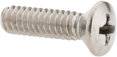 Value Collection - #10-24 UNC, 3/4" OAL Phillips Drive Machine Screw - Oval Head, Grade 18-8 Stainless Steel, Uncoated, Without Washer - Exact Tooling