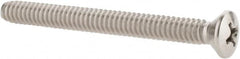 Value Collection - #10-24 UNC, 2" OAL Phillips Drive Machine Screw - Oval Head, Grade 18-8 Stainless Steel, Uncoated, Without Washer - Exact Tooling