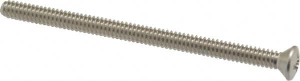 Value Collection - #10-24 UNC, 3" OAL Phillips Drive Machine Screw - Oval Head, Grade 18-8 Stainless Steel, Uncoated, Without Washer - Exact Tooling