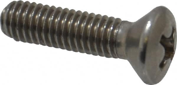 Value Collection - #10-32 UNF, 3/4" OAL Phillips Drive Machine Screw - Oval Head, Grade 18-8 Stainless Steel, Uncoated, Without Washer - Exact Tooling