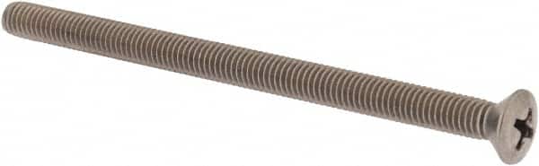 Value Collection - #10-32 UNF, 3" OAL Phillips Drive Machine Screw - Oval Head, Grade 18-8 Stainless Steel, Uncoated, Without Washer - Exact Tooling