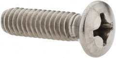 Value Collection - 1/4-20 UNC, 1" OAL Phillips Drive Machine Screw - Oval Head, Grade 18-8 Stainless Steel, Uncoated, Without Washer - Exact Tooling