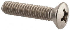 Value Collection - 1/4-20 UNC, 1-1/4" OAL Phillips Drive Machine Screw - Oval Head, Grade 18-8 Stainless Steel, Uncoated, Without Washer - Exact Tooling
