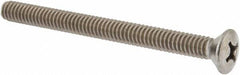 Value Collection - 1/4-20 UNC, 3" OAL Phillips Drive Machine Screw - Oval Head, Grade 18-8 Stainless Steel, Uncoated, Without Washer - Exact Tooling