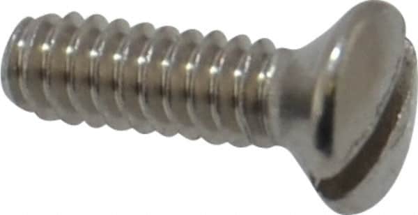 Value Collection - #4-40 UNC, 3/8" OAL Slotted Drive Machine Screw - Oval Head, Grade 18-8 Stainless Steel, Uncoated, Without Washer - Exact Tooling