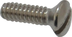 Value Collection - #4-40 UNC, 3/8" OAL Slotted Drive Machine Screw - Oval Head, Grade 18-8 Stainless Steel, Uncoated, Without Washer - Exact Tooling