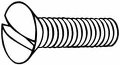Value Collection - M6x1.00 Metric Coarse, 25mm OAL Slotted Drive Machine Screw - Oval Head, Grade 18-8 & A2 Stainless Steel, Uncoated, Without Washer - Exact Tooling