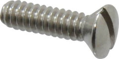 Value Collection - #6-32 UNC, 1/2" OAL Slotted Drive Machine Screw - Oval Head, Grade 18-8 Stainless Steel, Uncoated, Without Washer - Exact Tooling