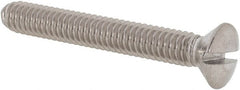 Value Collection - #8-32 UNC, 1-1/4" OAL Slotted Drive Machine Screw - Oval Head, Grade 18-8 Stainless Steel, Uncoated, Without Washer - Exact Tooling