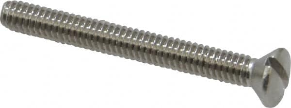 Value Collection - #8-32 UNC, 1-1/2" OAL Slotted Drive Machine Screw - Oval Head, Grade 18-8 Stainless Steel, Uncoated, Without Washer - Exact Tooling