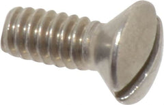 Value Collection - #10-24 UNC, 1/2" OAL Slotted Drive Machine Screw - Oval Head, Grade 18-8 Stainless Steel, Uncoated, Without Washer - Exact Tooling