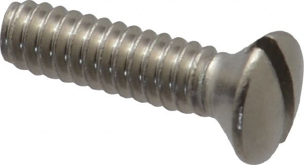 Value Collection - #10-24 UNC, 3/4" OAL Slotted Drive Machine Screw - Oval Head, Grade 18-8 Stainless Steel, Uncoated, Without Washer - Exact Tooling
