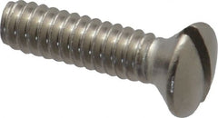 Value Collection - #10-24 UNC, 3/4" OAL Slotted Drive Machine Screw - Oval Head, Grade 18-8 Stainless Steel, Uncoated, Without Washer - Exact Tooling