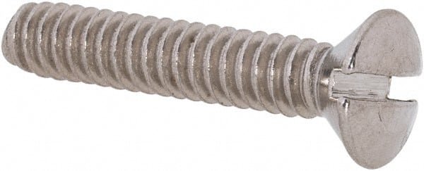 Value Collection - #10-24 UNC, 1" OAL Slotted Drive Machine Screw - Oval Head, Grade 18-8 Stainless Steel, Uncoated, Without Washer - Exact Tooling