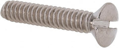 Value Collection - #10-24 UNC, 1" OAL Slotted Drive Machine Screw - Oval Head, Grade 18-8 Stainless Steel, Uncoated, Without Washer - Exact Tooling