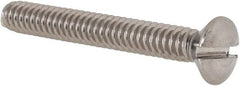 Value Collection - #10-24 UNC, 1-1/2" OAL Slotted Drive Machine Screw - Oval Head, Grade 18-8 Stainless Steel, Uncoated, Without Washer - Exact Tooling