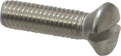 Value Collection - #10-32 UNF, 3/4" OAL Slotted Drive Machine Screw - Oval Head, Grade 18-8 Stainless Steel, Uncoated, Without Washer - Exact Tooling