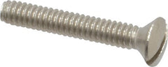 Value Collection - #10-32 UNF, 1-1/4" OAL Slotted Drive Machine Screw - Oval Head, Grade 18-8 Stainless Steel, Uncoated, Without Washer - Exact Tooling