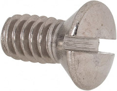 Value Collection - 1/4-20 UNC, 1/2" OAL Slotted Drive Machine Screw - Oval Head, Grade 18-8 Stainless Steel, Uncoated, Without Washer - Exact Tooling