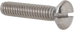 Value Collection - 1/4-20 UNC, 1-1/4" OAL Slotted Drive Machine Screw - Oval Head, Grade 18-8 Stainless Steel, Uncoated, Without Washer - Exact Tooling