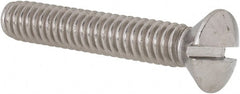 Value Collection - 1/4-20 UNC, 1-1/2" OAL Slotted Drive Machine Screw - Oval Head, Grade 18-8 Stainless Steel, Uncoated, Without Washer - Exact Tooling