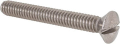 Value Collection - 1/4-20 UNC, 2" OAL Slotted Drive Machine Screw - Oval Head, Grade 18-8 Stainless Steel, Uncoated, Without Washer - Exact Tooling