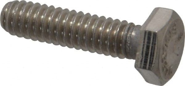 Value Collection - 1/4-20 UNC, 1" Length Under Head Hex Head Cap Screw - Grade 316 Stainless Steel, 7/16" Hex - Exact Tooling