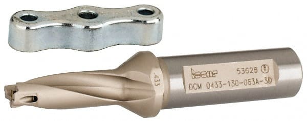 Iscar - 0.433 to 0.449" Diam, 3xD, 1.3" Max Depth, 5/8" Shank Diam, Replaceable Tip Drill - IDI Insert, 11 Seat Size, DCM Toolholder, Series ChamDrill - Exact Tooling