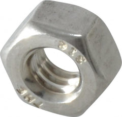 Value Collection - 1/4-20 UNC Stainless Steel Right Hand Hex Nut - 7/16" Across Flats, 7/32" High, Uncoated - Exact Tooling