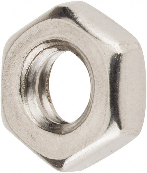 Value Collection - 1/4-20 UNC Stainless Steel Right Hand Hex Jam Nut - 7/16" Across Flats, 5/32" High, Uncoated - Exact Tooling