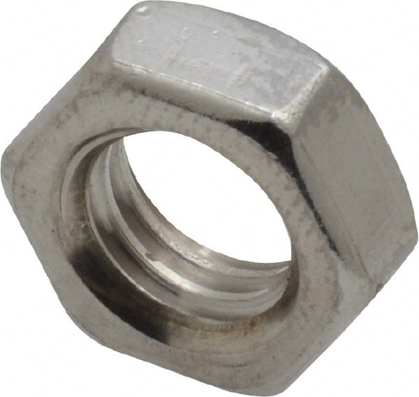 Value Collection - 3/8-16 UNC Stainless Steel Right Hand Hex Jam Nut - 9/16" Across Flats, 7/32" High, Uncoated - Exact Tooling