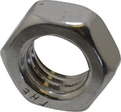 Value Collection - 1/2-13 UNC Stainless Steel Right Hand Hex Jam Nut - 3/4" Across Flats, 5/16" High, Uncoated - Exact Tooling