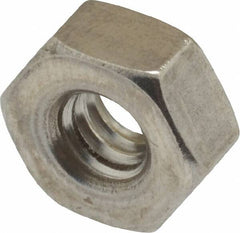 Value Collection - 1/4-20 UNC Stainless Steel Right Hand Heavy Hex Nut - 1/2" Across Flats, 15/64" High, Uncoated - Exact Tooling