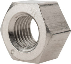 Value Collection - 1-8 UNC Stainless Steel Right Hand Heavy Hex Nut - 1-5/8" Across Flats, 63/64" High, Uncoated - Exact Tooling