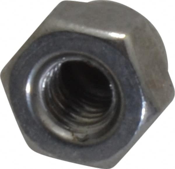 Value Collection - #8-32 UNC, 5/16" Width Across Flats, Uncoated, Stainless Steel Acorn Nut - 1/4" Overall Height, Grade 18-8 - Exact Tooling