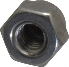 Value Collection - #8-32 UNC, 5/16" Width Across Flats, Uncoated, Stainless Steel Acorn Nut - 1/4" Overall Height, Grade 18-8 - Exact Tooling