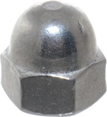 Value Collection - #10-24 UNC, 3/8" Width Across Flats, Uncoated, Stainless Steel Acorn Nut - 9/32" Overall Height, Grade 18-8 - Exact Tooling
