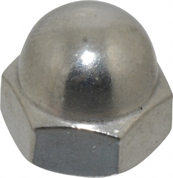 Value Collection - 5/16-18" UNC, 9/16" Width Across Flats, Stainless Steel Acorn Nut - 3/8" Overall Height, Grade 18-8 - Exact Tooling