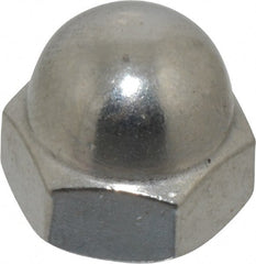 Value Collection - 5/16-18" UNC, 9/16" Width Across Flats, Stainless Steel Acorn Nut - 3/8" Overall Height, Grade 18-8 - Exact Tooling