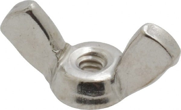 Value Collection - #6-32 UNC, Stainless Steel Standard Wing Nut - Grade 18-8, 0.72" Wing Span, 0.41" Wing Span - Exact Tooling