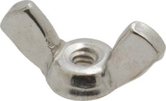 Value Collection - #6-32 UNC, Stainless Steel Standard Wing Nut - Grade 18-8, 0.72" Wing Span, 0.41" Wing Span - Exact Tooling