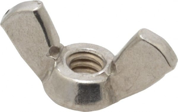 Value Collection - #10-24 UNC, Stainless Steel Standard Wing Nut - Grade 18-8, 0.91" Wing Span, 0.47" Wing Span - Exact Tooling