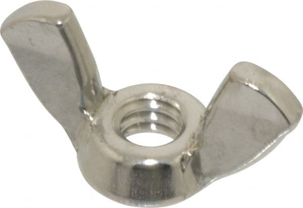 Value Collection - 1/4-20 UNC, Stainless Steel Standard Wing Nut - Grade 18-8, 1.1" Wing Span, 0.57" Wing Span - Exact Tooling