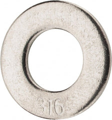 Value Collection - 5/16" Screw, Grade 316 Stainless Steel Standard Flat Washer - 11/32" ID x 11/16" OD, 0.065" Thick - Exact Tooling